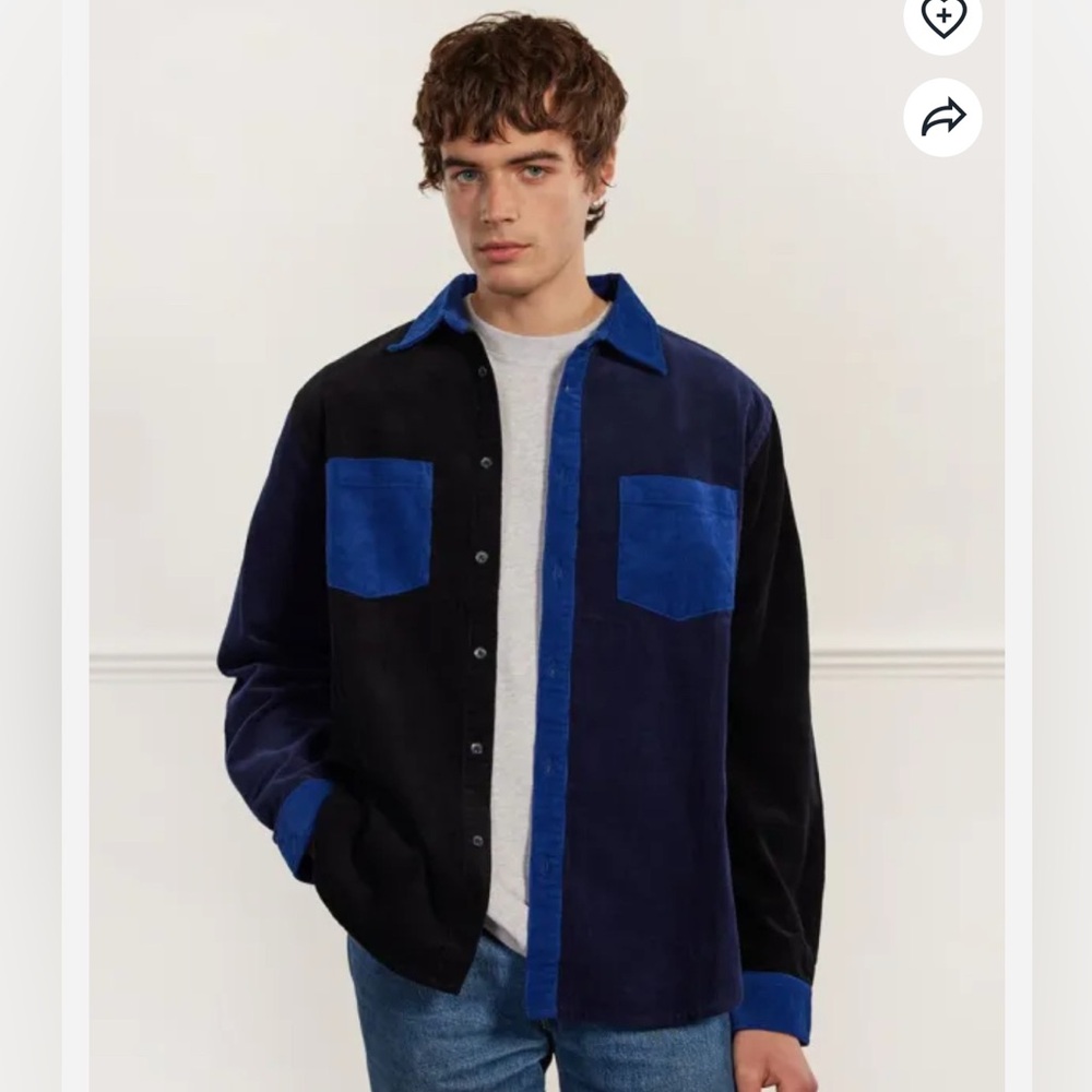 PERCIVAL
Patchwork Pearce Oversized Shirt | Corduroy | Blue Multi